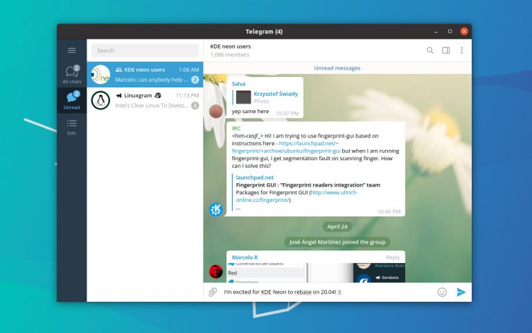 Telegram desktop ubuntu не работает